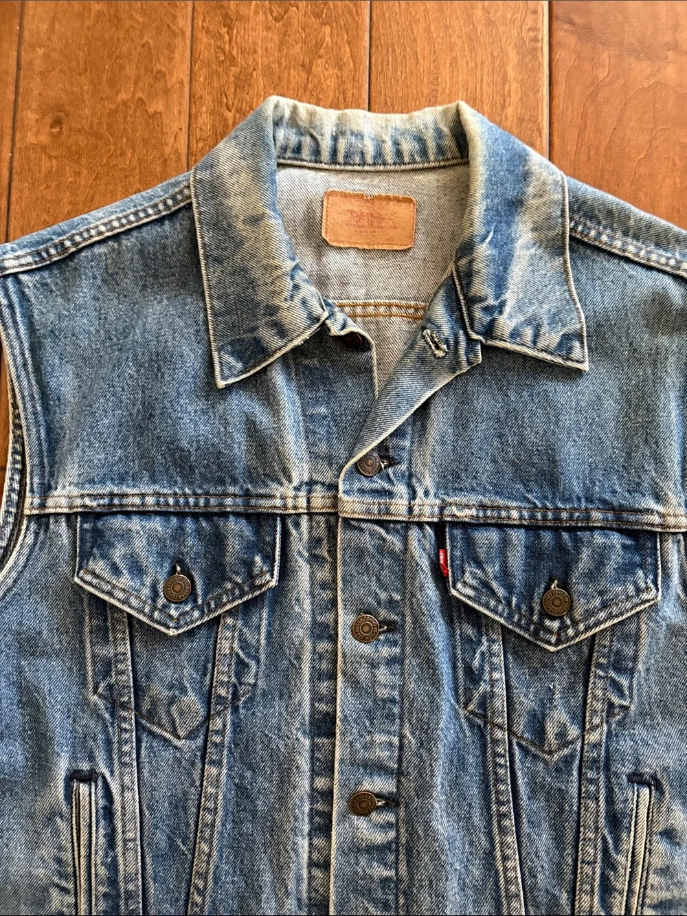 VINTAGE Levi's Blue Denim Sleeveless Vest